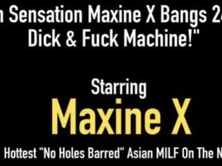 Busty Asian Maxine X Pussy Fucks 24 Inch pecker & Mechanical Fuck Toy&excl;