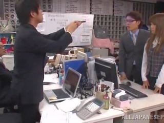 Sleaze Japanese Female Has Crashed Giant In An Office