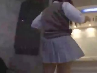 Barely innocent teen japanese school mistress show her tight panty !